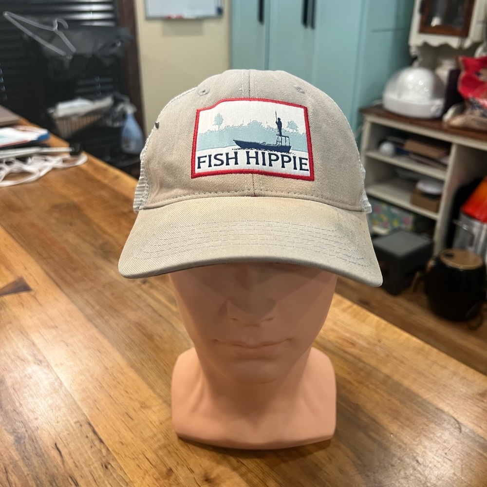 Fish Hippie Beige Trucker Hat